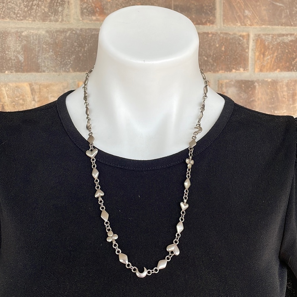 Olci Silver Tone ❤️♦️ ☘️ & 🌙 Necklace